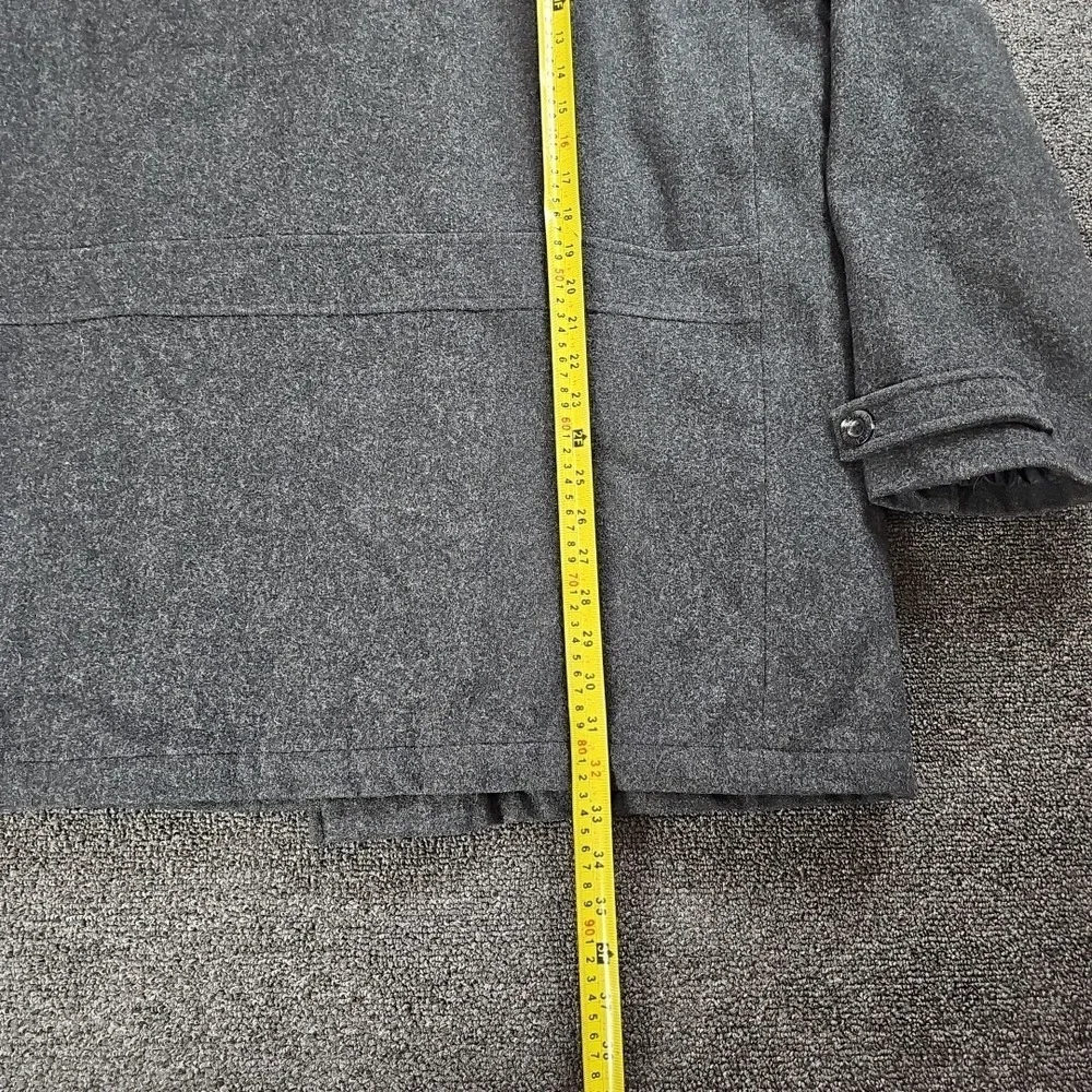 Chaps‎ Polo Ralph Lauren Jacket Mens Large Black Gray Wool Blend Lined Coat